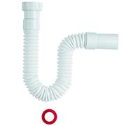 Sanixa Siphon de vidange universel flexible 1 1/2" vers 40/50 mm pour cuisine, évier, salle de bain, lavabo