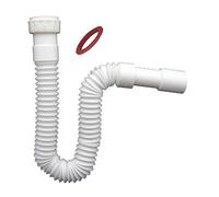 Sanixa Siphon de vidange universel flexible 1 1/4" vers 32/40 mm - Pour cuisine, évier, salle de bain, lavabo