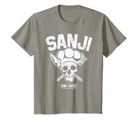 Sanji Chapeau de Paille Pirates Cook Skull N Crossbones Anime T-Shirt, Enfant, Ardoise, 3 Ans