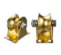 SANJIAOJIA Poulie de Levage Mouflage,2pcs Roulette à Rainure en U en Acier,Roue Gorge Poulies Cable,pour Rail Inversé,Portail Roulant,Machine Industriell,Forte Capacité Charge (49mm)