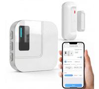 Sanjie Capteur d'alarme de porte, carillon d'alarme WiFi pour porte ouverte lorsque vous entrez pour l'entreprise/maison/magasin/bureau, alerte votre téléphone, alarmes pour la sécurité des enfants
