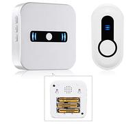 SanJie Sonnette sans fil, Sonnette sans fil fonctionnant sur piles, Sonnette sans fil étanche IP55 pour l'extérieur, Sonnette de porte avec 55 mélodies sur 5 niveaux de volume, Sonnette sans fil 1