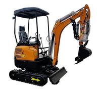 SANJSJHXJ 4000lb Mini Excavator with High-Performance Diesel Engine - Compact Crawler Digger with 15" Bucket & Canopy for Farm & Garden