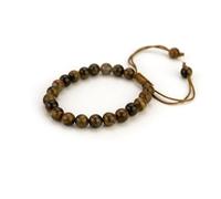 SANKAL Bracelet pierre naturelle perles 8 mm - Bracelet plus résistant - pour tous poignets (Ojo de tigre)