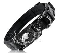SANKALA - Collier imperméable pour Chien - Rembourré - Robuste - avec étui de Support AirTag recouvert de Corps - Collier réglable pour Chiens de Petite, Moyenne et Grande Taille (M)