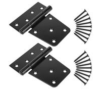 SANKINS Lot de 2 charnières de porte robustes de 8,9 cm en fer noir avec vis, charnières durables pour clôtures en bois, portail, abri de jardin, porte de grange