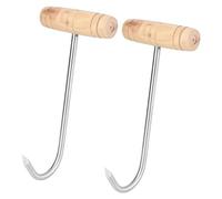 Sankoly Lot de 2 crochets à viande en acier inoxydable avec poignée en T pour le traitement de la viande - Crochet de boucher pour cuisine, boucher, restaurant, barbecue