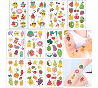 Sankristo 10 Feuilles De Tatouages Temporaires PailletéS Pour Enfants Tatouages De LéGumes Et De Fruits ImperméAbles à L'Eau Tatouages Autocollants Pour Filles GarçOns Cadeau