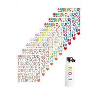 SanKristo 10 Feuilles Étanche Adhésives Coloré Autocollants Lettre Numérique, Vinyle Adhésives Symbole Lettrage Majuscule, Pour Déco Scrapbooking, Boîtes Aux Lettres, 19.3 * 22.9 cm