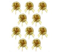 SanKristo 10 PCS Grand Nœuds à Tirer, diamètre 17 cm Gros Cadeau Nœud Décoratifs Couleur Métallique Decoration Voiture Mariage, Cadeau, Fêtes, Mariage, Anniversaire, Noël, Albero, Saint-Valentin, Or