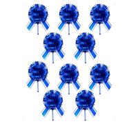 SanKristo 10 PCS Grand Nœuds à Tirer, diamètre 17 cm Gros Cadeau Nœud Décoratifs Couleur Métallique Decoration Voiture Mariage, Cadeau, Fêtes, Mariage, Anniversaire, Noël, Albero, Saint-Valentin Bleu