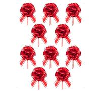 SanKristo 10 PCS Grand Nœuds à Tirer, diamètre 17cm Gros Cadeau Nœud Décoratifs Couleur Métallique Decoration Voiture Mariage, Cadeau, Fêtes, Mariage, Anniversaire, Noël, Albero, Saint-Valentin Rouge