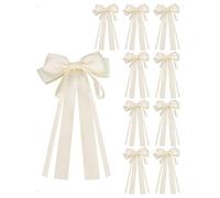 SanKristo 10 Pièces Noeud Double Satin Voiture Mariage, Décoration Nœuds Cadeau Emballage Cadeaux, Bricolage, Sapin de Noël, Décoration de Mariage, Déco de Table, Beige