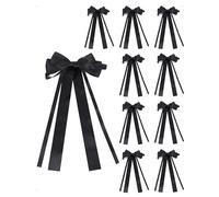 SanKristo 10 Pièces Noeud Double Satin Voiture Mariage, Décoration Nœuds Cadeau Emballage Cadeaux, Bricolage, Sapin de Noël, Décoration de Mariage, Déco de Table, Noir