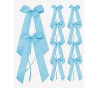 SanKristo 10 Pièces Noeud Satin Voiture Mariage, Décoration Nœuds Cadeau pour Emballage Cadeaux, Bricolage, Sapin de Noël, Décoration de Mariage, Déco de Table, Bleu