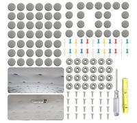 SanKristo 100 Pièces Kit Réparation Ciel de Toit Voiture, Rivet Toit Voiture, Universel Bouton Ciel de Toit Voiture avec Punaises Colorées, Tournevis et Mètre Ruban pour Toutes Les Voitures (Gris)