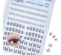 SanKristo 105 Pcs Cils en Cluster Pre Collé, Kit Extension Cil pour Yeux de Chat + Tournesol + Cils Inférieurs, Faux Cils Autoadhésif, Kit Extension Lash Lazy Lash pour Debutant, 10-12 MM