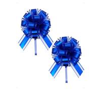 SanKristo 2 PCS Grand Nœuds à Tirer, diamètre 17 cm Gros Cadeau Nœud Décoratifs Couleur Métallique Decoration Voiture Mariage, Cadeau, Fêtes, Mariage, Anniversaire, Noël, Albero, Saint-Valentin, Bleu