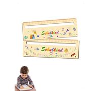 SanKristo 2 Pièces Regle de Lecture en Bois, Règle de Lecture Enfants Avec Échelles Claires, 17 cm Marque Page Enfant Personnalisés pour Filles et Garçons Cadeau Enfant Rentrée École