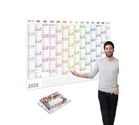 SanKristo 2026-2027 Calendrier Grand Format Adhesif, Décembre 2025 - Janvier 2027 (14 Mois) Calendrier Mensuel avec Espace pour Notes et Autocollants, Idéal pour La Maison, Le Bureau, 74,2 x 52,5 cm