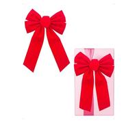 SanKristo 24 x 33cm Rouges Noël Noeud de Velours, Grands Arcs de Porte Arc d'arbre Arc Couronne Emballage du Festivalp pour l'arbre de Noël Cheminée Porte D'entrée Décorations Cadeaux Artisanat