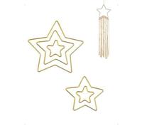 SanKristo 5 Pièces 15cm 20cm 25cm Cercle Metal Macrame, Durable Cercle Doré étoiles Décoratives, pour DIY Art Floral, Anneau Attrape Rêve, Cerceau Mariage Couronne, Guirlande de Noël, Or