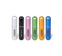 SanKristo 6 Pièces Bouteille Vaporisateur de Parfum, 5ml Vaporisateur Parfum Vide Rechargeable Auto Amorçant avec Fenêtre, Mini Bouteille de Voyage Portable pour Homme et Femme