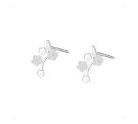 SanKristo Boucles D'oreilles à Clous Florales en Argent Sterling 925 pour Femmes, Boucles D'oreilles à Clous Hypoallergéniques et Scintillantes, Bijoux à Offrir en Cadeau pour Elle, Argent