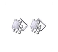 SanKristo Boucles D'oreilles Carrées Géométriques en Argent Sterling 925 pour Femmes, Boucles D'oreilles Hypoallergéniques Scintillantes, Bijoux à Offrir en Cadeau pour Elle, Argent