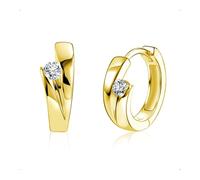 SanKristo Boucles D'Oreilles CréOles En or Massif, Boucles D'Oreilles Hypoallergéniques En or 14 Carats Plaqué Avec Zircone Cubique Pour Femmes, Bijoux Cadeaux