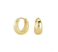 SanKristo Boucles D'Oreilles CréOles En Or Massif, Boucles D'Oreilles HypoallergéNiques PlaquéEs Or 14 Carats Scintillantes, Petites CréOles éPaisses Pour Femmes, Bijoux, Cadeau, Or