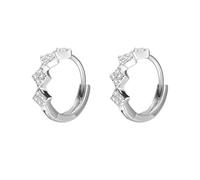 SanKristo Boucles D'Oreilles CréOles GéOméTriques En Argent Sterling 925 Pour Femmes, Boucles D'Oreilles à Clous HypoallergéNiques Avec Zircone Cubique Brillante, Cadeau Bijou Pour Elle, Argent
