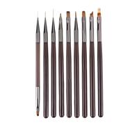 SanKristo Ensemble de 9 Pièces Pinceaux Nail Art, Professionnels Kit Pinceau Nail Art Ongles, Stylos Pinceau Plat Liner Français pour DIY, Professionnel Kit Pinceau Stylos Ongles