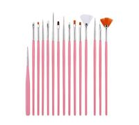 SanKristo Lot de 15 pinceaux à ongles, pinceaux professionnels pour nail art, stylos à ongles avec pinceau plat, pinceau liner, brosse sectorielle, astuce bricolage, outils de dessin nail art