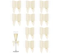 SanKristo Lot de 50 Nœuds Petit Mini Satin Cadeaux de Noël, Clear Twist Tie Angle Shape End Emballage Cadeaux, Bricolage, Sapin de Noël, Décoration de Mariage, Jaune Clair