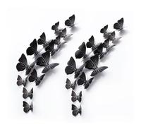 SanKristo Stickers Muraux Papillons 3D 24 PCS, Magnétique Papillon avec Autocollants Muraux Art Décor Artisanat Accessoires pour la Chambre Autocollants pour le Réfrigérateur, Décorations Papillons