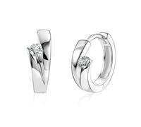 SanKristo Une Paire De Boucles D'Oreilles CréOles éPaisses, Boucles D'Oreilles HypoallergéNiques à Double CréOle Avec Zircone Cubique Pour Femmes, Bijoux à Offrir, Argent