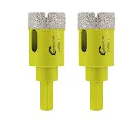 SANLEETEK Foret Diamant Sec Set - 2 pièces 25mm Trépan Diamant avec Queue Hexagonale pour Marbre Granit Céramique Porcelaine Carrelage Grès Quartz