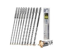 SANLEETEK Forets Béton SDS PLUS - 10PCS 160mm Forets à Marteau Forets SDS Plus Foret à Pierre pour Maçonnerie Brique Granit Bloc de Béton Diamètre 5 * 2+6 * 3+8 * 2+10 * 2+12mm