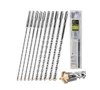 SANLEETEK Forets Béton SDS PLUS - 10PCS 210mm Forets à Marteau Forets SDS Plus Foret à Pierre pour Maçonnerie Brique Granit Bloc de Béton Diamètre 5 * 2+6 * 3+8 * 2+10 * 2+12mm