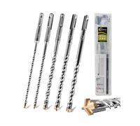 SANLEETEK Forets Béton SDS PLUS - 5PCS 160mm Forets à Marteau Forets SDS Plus Foret à Pierre pour Maçonnerie Brique Granit Bloc de Béton Diamètre 5+6+8+10+12mm