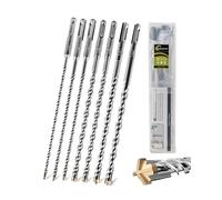 SANLEETEK Forets Béton SDS PLUS - 7PCS 210mm Forets à Marteau Forets SDS Plus Foret à Pierre pour Maçonnerie Brique Granit Bloc de Béton Diamètre 5/6 * 2/8 * 2/10/12mm