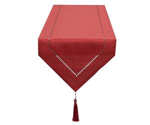 SANLEHAUSE Chemin de table en lin rouge - 32 x 180 cm - Moderne - Facile d'entretien