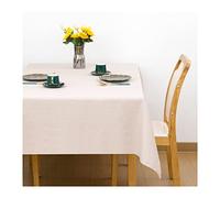 SANLEHAUSE Nappe Beige Aspect Lin 145 X 145 CM - Effet Lotus, Hydrofuge, Carrée, Pratique et Belle - Couleur et Taille Sélectionnable