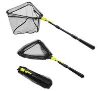SANLIKE Épuisette de pêche télescopique pliable avec filet caoutchouté et | Pour la pêche en rivière, lac, rive en bateau, filet en caoutchouc doux pour protéger les poissons, pliable pour les pêcheurs