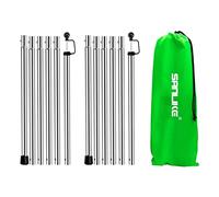 SANLIKE Poteaux de Tente Telescopique Camping de 2,4M, Lot de 2 Bâtons Télescopiques Ajustables, Arceaux de Tente de Camping épais de Remplacement, Tige Barre Mâts de Tente pour Auvents d'extérieur