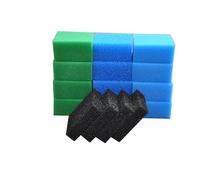 SANLILI Kit de filtres compatibles avec Juwel Compact/Bioflow 3.0 M (4 éponges bleues fines), 4 éponges bleues (grossières), 4 éponges vertes et 4 éponges à charbon actif)