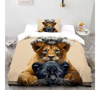 SanLiLLohKi Different Couleurs Housse De Couette Single（135x200cm） Parure De Lit Adulte Ave Fermeture Éclair Thèmes Animaux Faune Sauvage Housse De Couette Imprimée Et 1 Taie d'oreiller