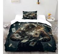 SanLiLLohKi DS；Figure Housse De Couette Single（135x200cm） Parure De Lit Adulte Ave Fermeture Éclair Housse De Couette Imprimée Et 1 Taie d'oreiller