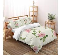SanLiLLohKi Feuille florale6 Housse De Couette 3 Pièces Fresh Garden Plants Housse De Couette Imprimée Et 2 Taie d'oreiller Double（200x200cm）